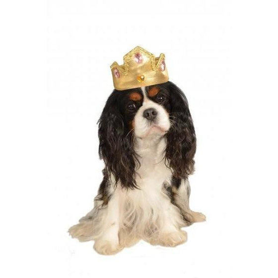 Gold Tiara With Pink Stones Dog Costume